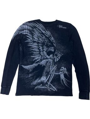 Affliction Angel Skull King Y2K Grunge Thermal Long Sleeve